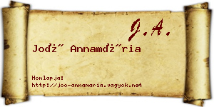 Joó Annamária névjegykártya